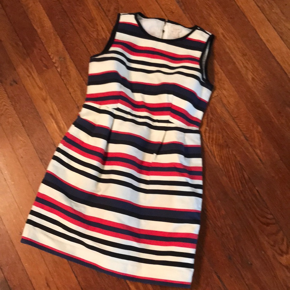 J Crew striped shift dress